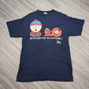 Vintage South Park 1998 Killed Kenny T Shirt Men's XL Blue Graphic Print